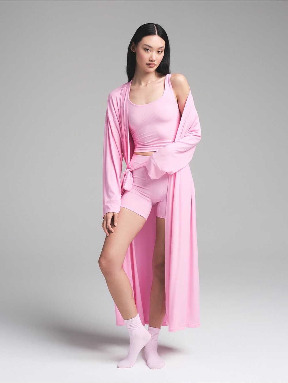 NWT Skims Soft Lounge Long Robe in Cherry Blossom (2X)